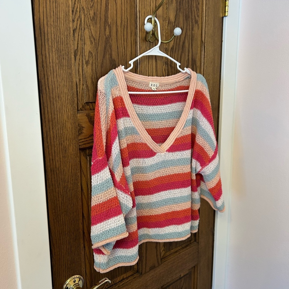POL Multicolor Striped Women's Knitted Sweater Small - Picture 2 of 7